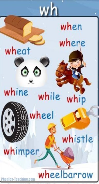 wh Words Phonics Poster - Words with wh in them - Free & Printable